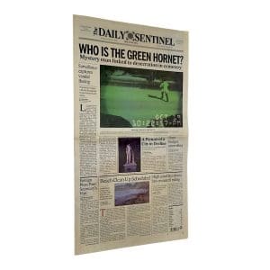Lot #278: The Green Hornet (2011) Britt Reid Seth Rogen Screen Used Newspaper