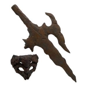 Lot #302: In the Name of the King A Dungeon Siege Tale (2007) Krugs Screen Used Mask & Sword