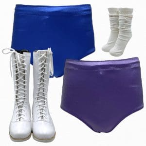 Lot #21: The Iron Claw Mike Von Erich Screen Worn Stunt Double Trunks Set, Socks & Wrestling Boots