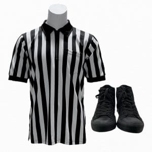 The Iron Claw Sportatorium Referee #3 Brian Hite Screen Worn Short Sleeve Polo Shirt & Shoes Ch 1,2,4 Sc 106, 117, 120
