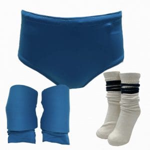Lot #137: The Iron Claw Kerry Von Erich Screen Worn Stunt Double Wrestling Trunks, Socks & Knee Pads  Ch 6 Sc 77
