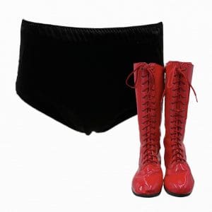 Lot #188: The Iron Claw Buddy Roberts / NWA 6 Man Opponent #3 Devin Imbraguglio Screen Worn Shorts & Lace-Up Boots Ch 1 Sc 62