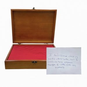 Lot #177: The Iron Claw Kerry Von Erich Jeremy Allen White Screen Used Anniversary Box & Handwritten Goodbye Note