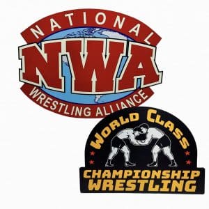 Lot #141: The Iron Claw Screen Used NWA Backdrop & Wccw Backdrop